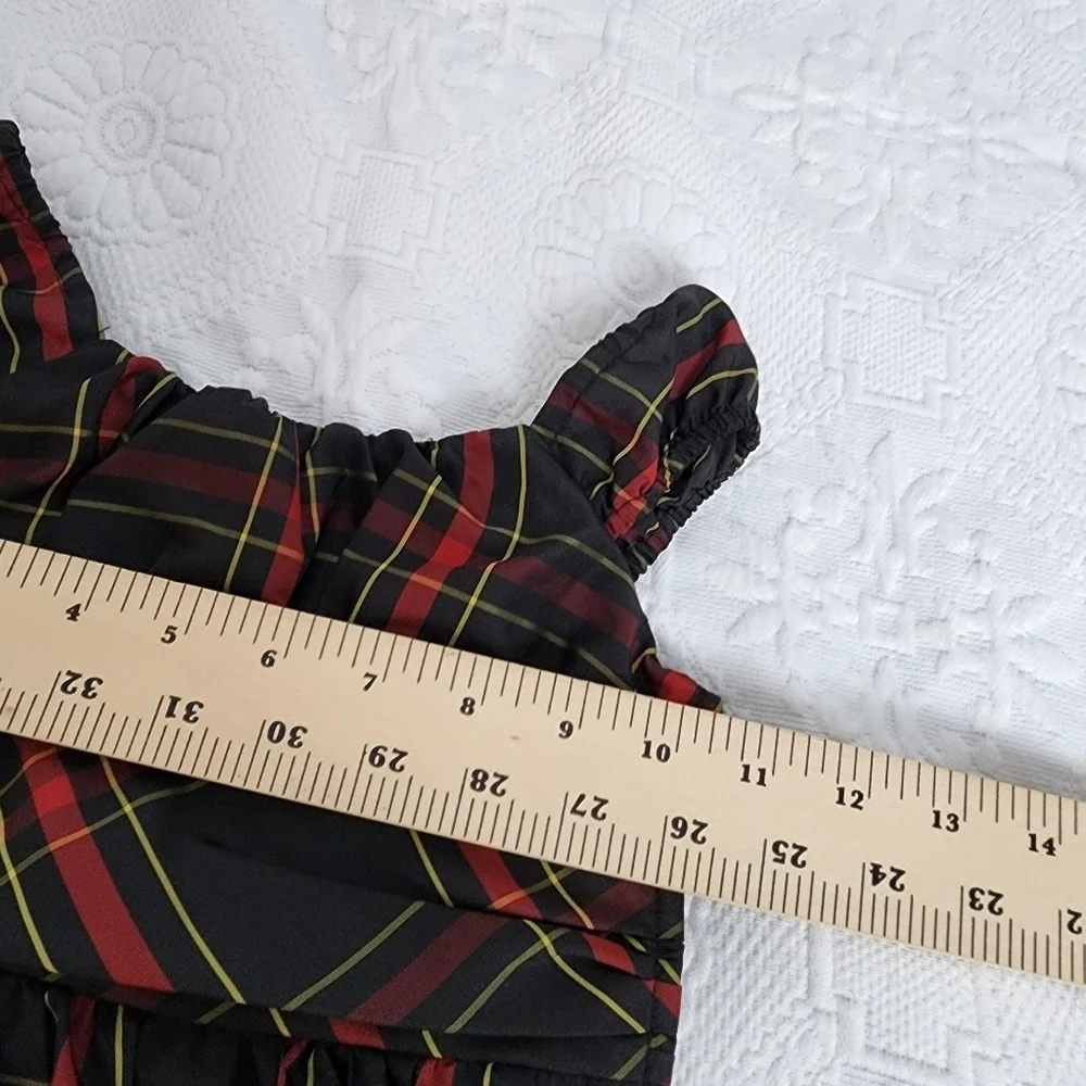 American Living Black & Red Plaid A- Line Empire Waist Girls Dress Size 4